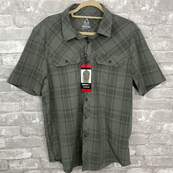 Gerry Weber Other - Gerry Olive Plaid Tech Woven Shirt